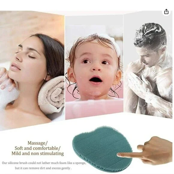 Soft Silicone Shower Brush - Pink & small blue/green - NWT - Picture 4 of 4